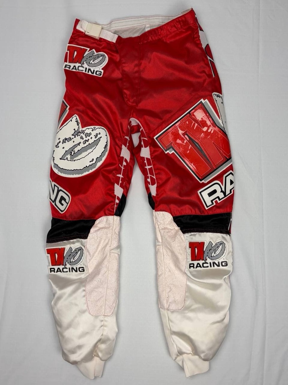 Vintage AXO Motocross MX Racing Pants Mens 30 Red Wight Dirt Bike Made Finland